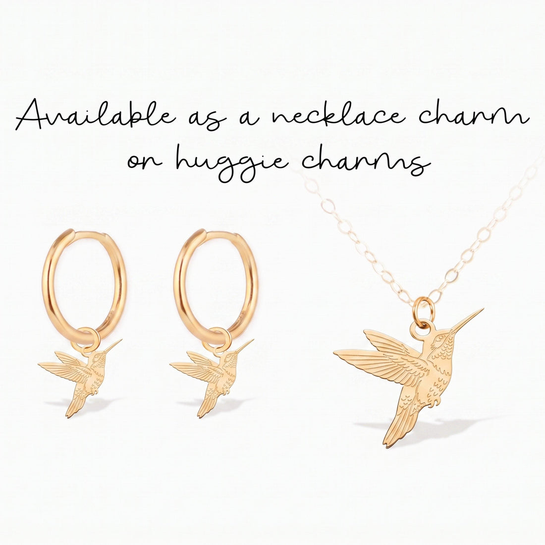 Flying Hummingbird Charm Pendant