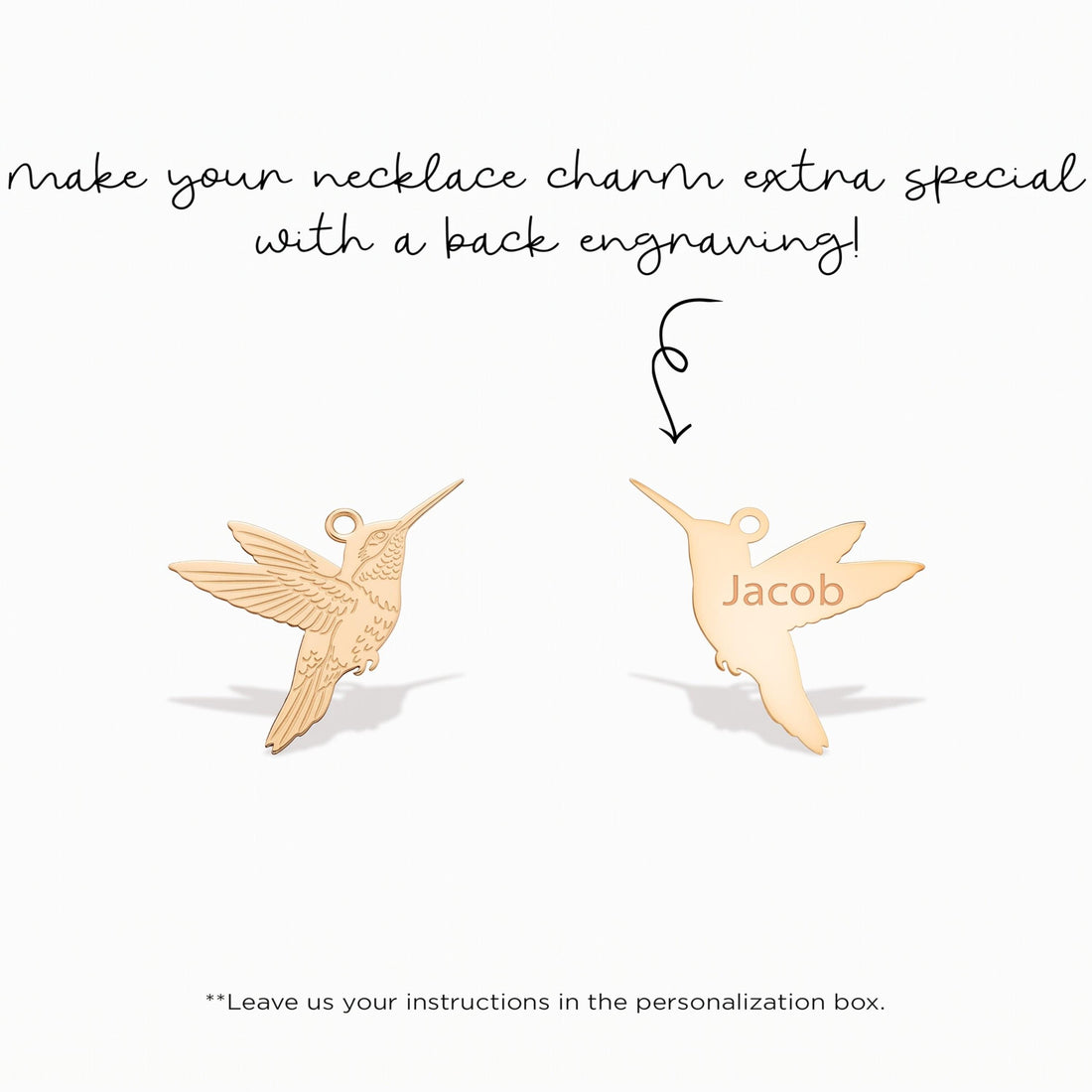 Flying Hummingbird Charm Pendant