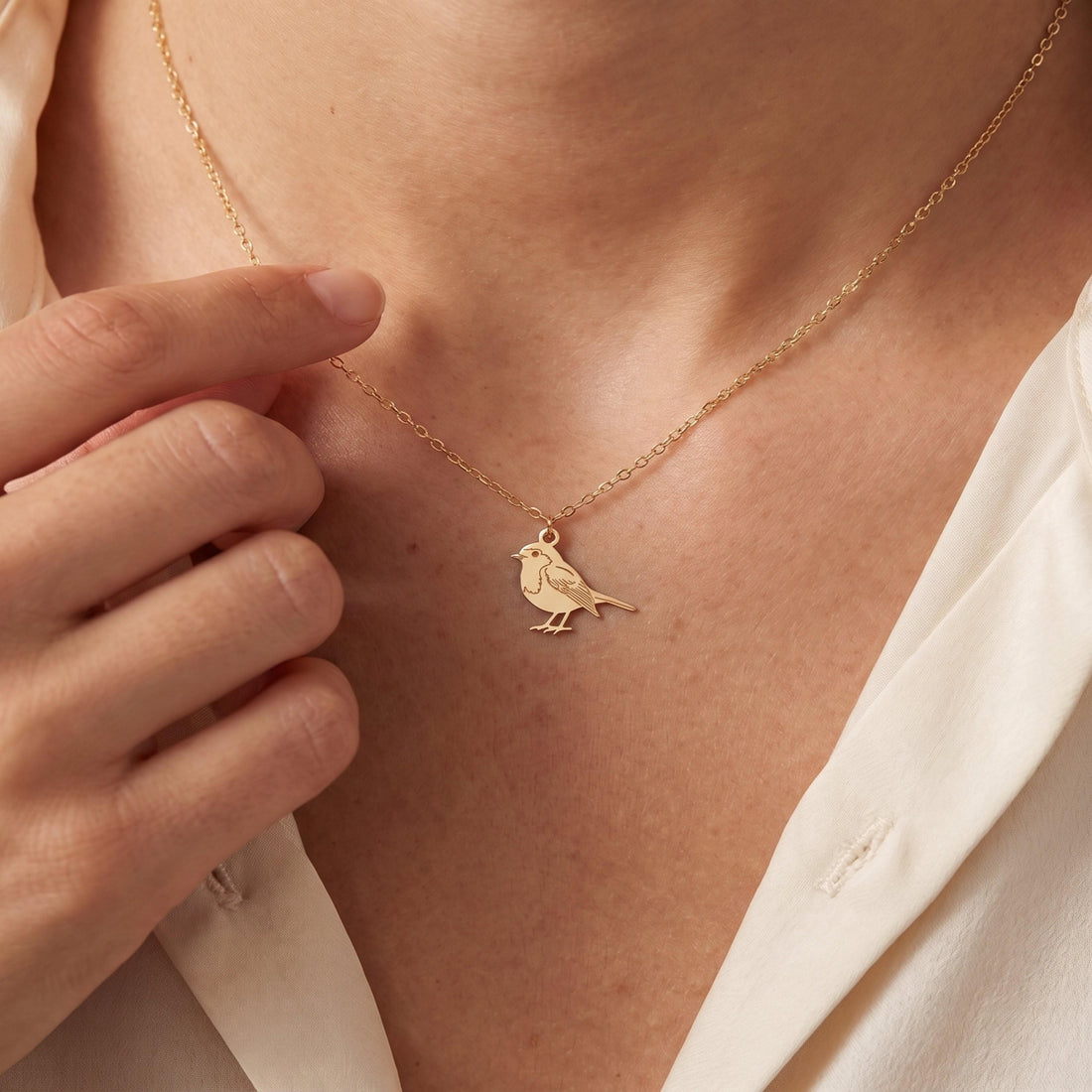 Robin Bird Necklace Charm
