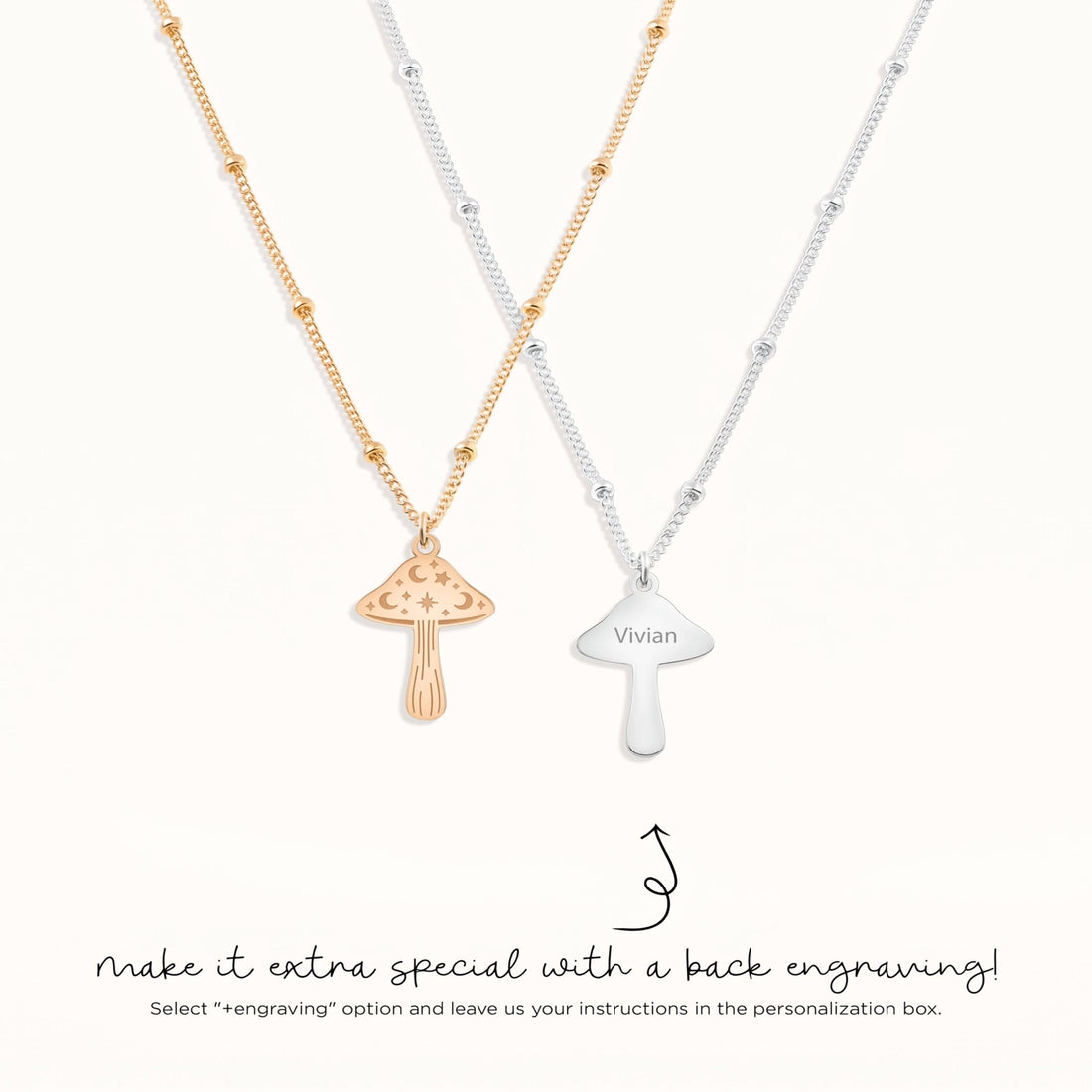 Mushroom Celestial Charm Necklace