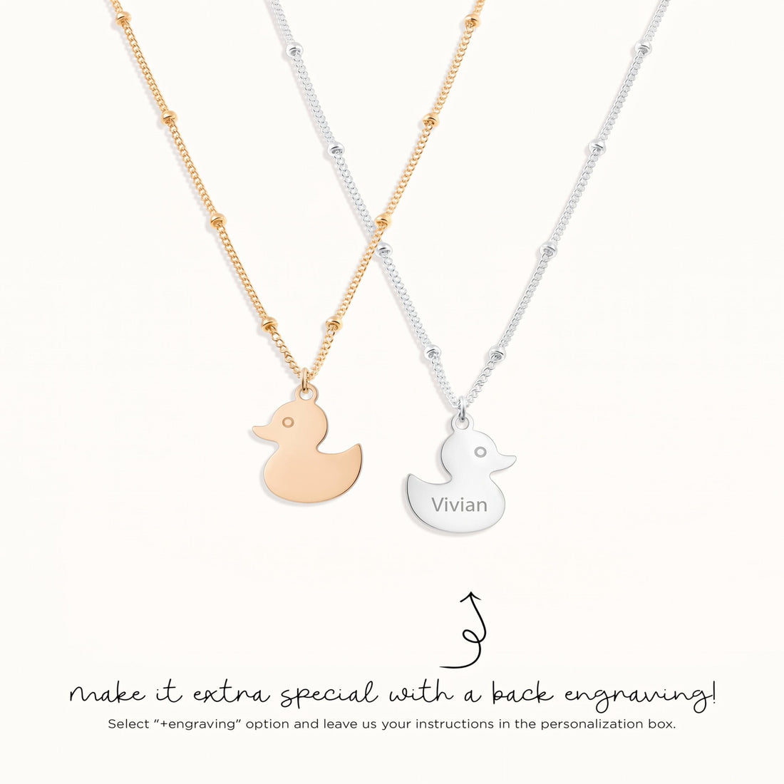 Duck Charm Beady Necklace