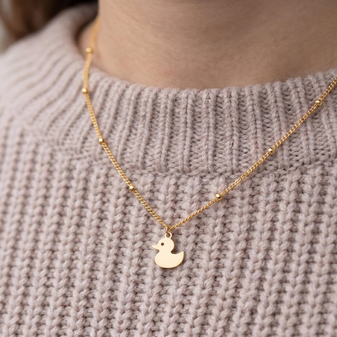 Duck Charm Beady Necklace