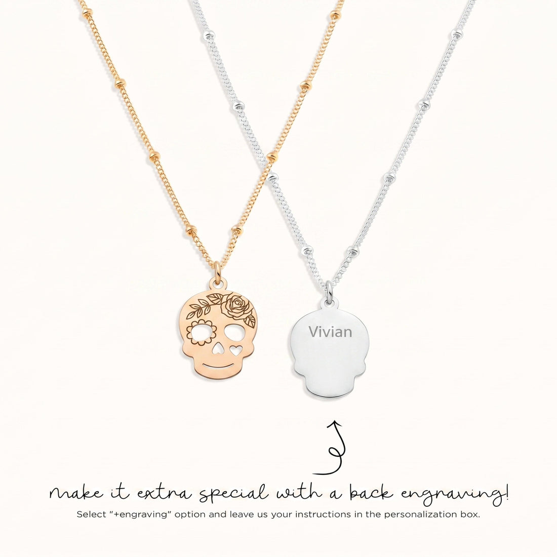 Sugar Skull Charm Necklace