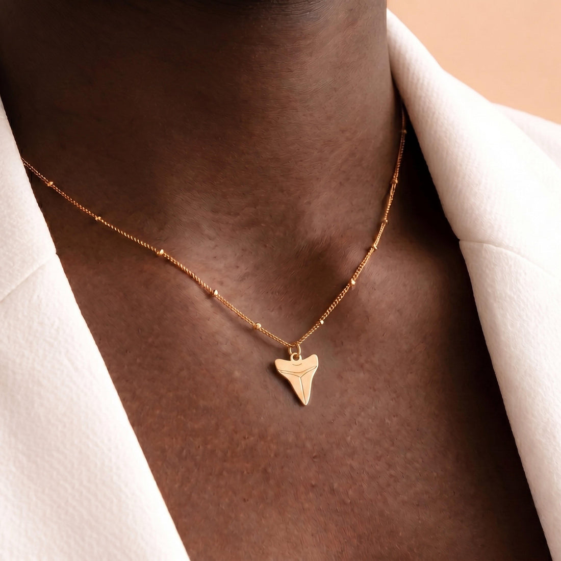 Shark Tooth Beady Necklace