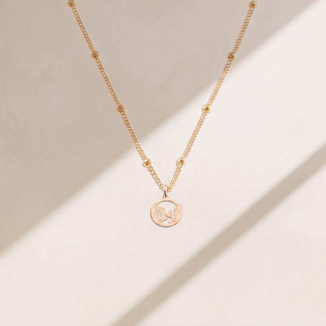 Desert Medallion Charm Beady Necklace
