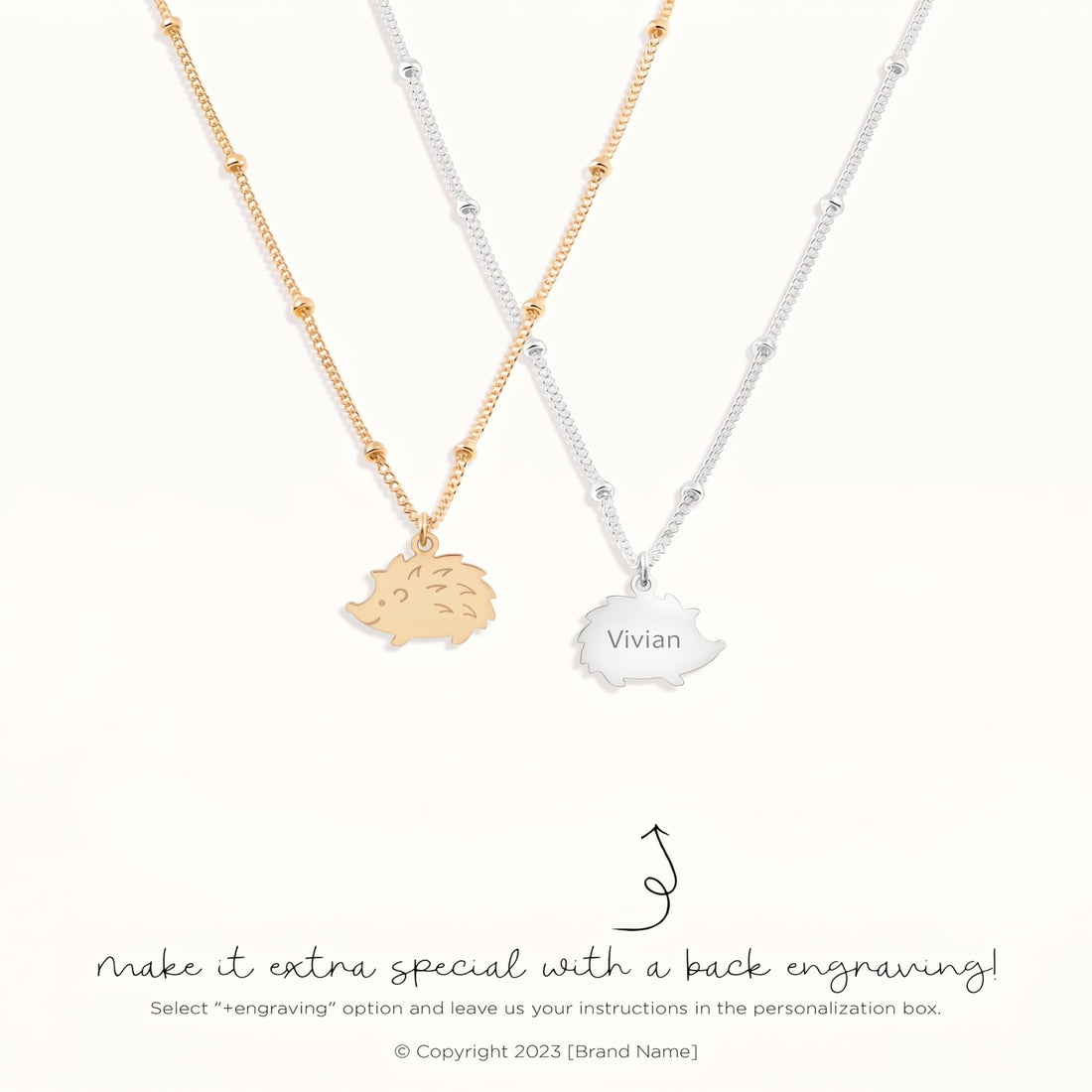 Hedgehog Pendant Beady Necklace