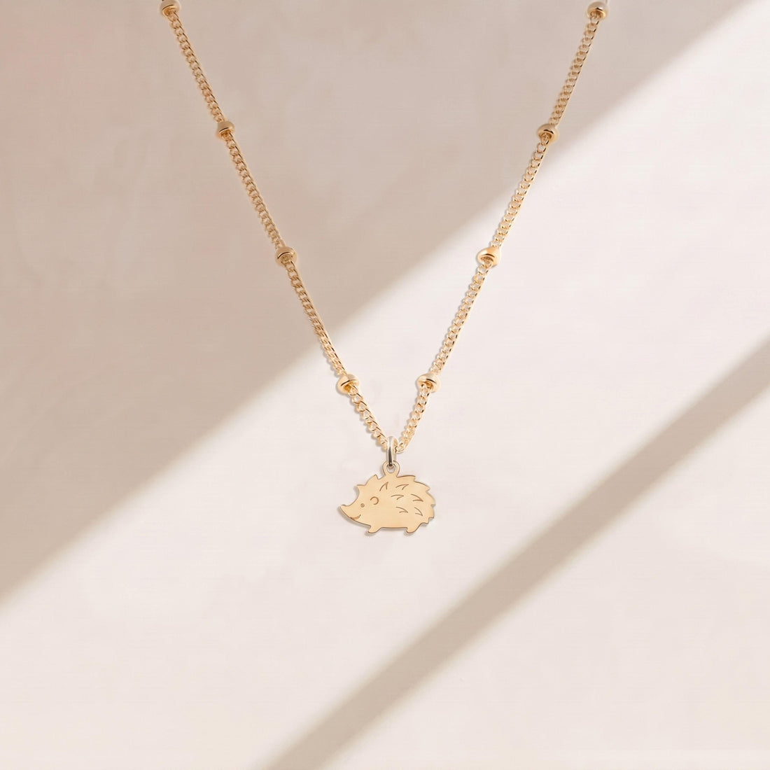 Hedgehog Pendant Beady Necklace
