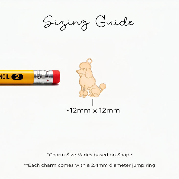 Sitting Poodle Charm Necklace