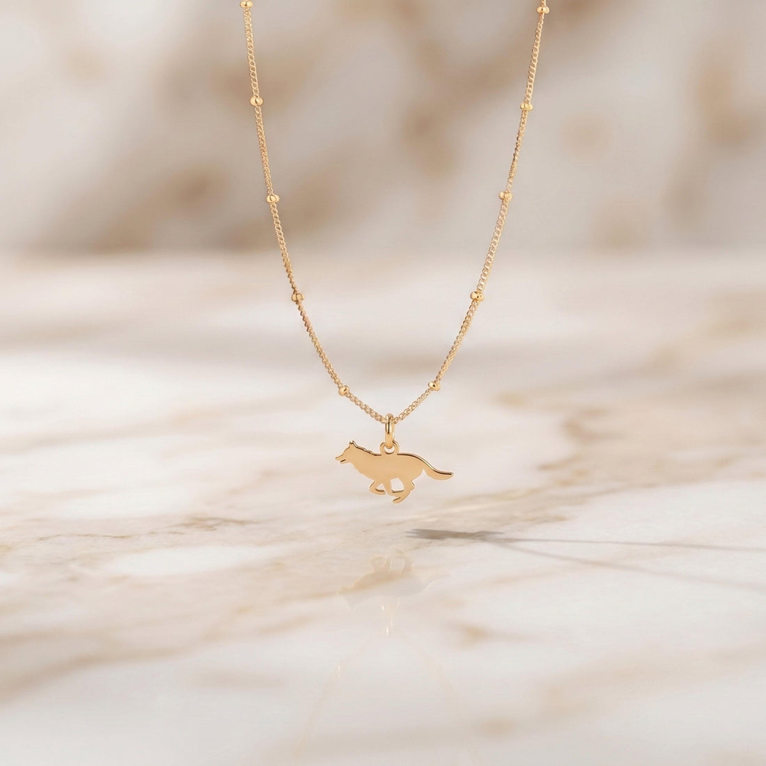 Running Fox Beady Necklace