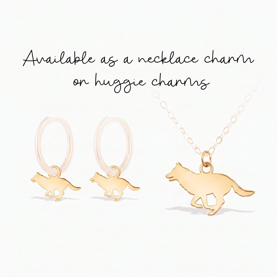Running Wolf Necklace Charm
