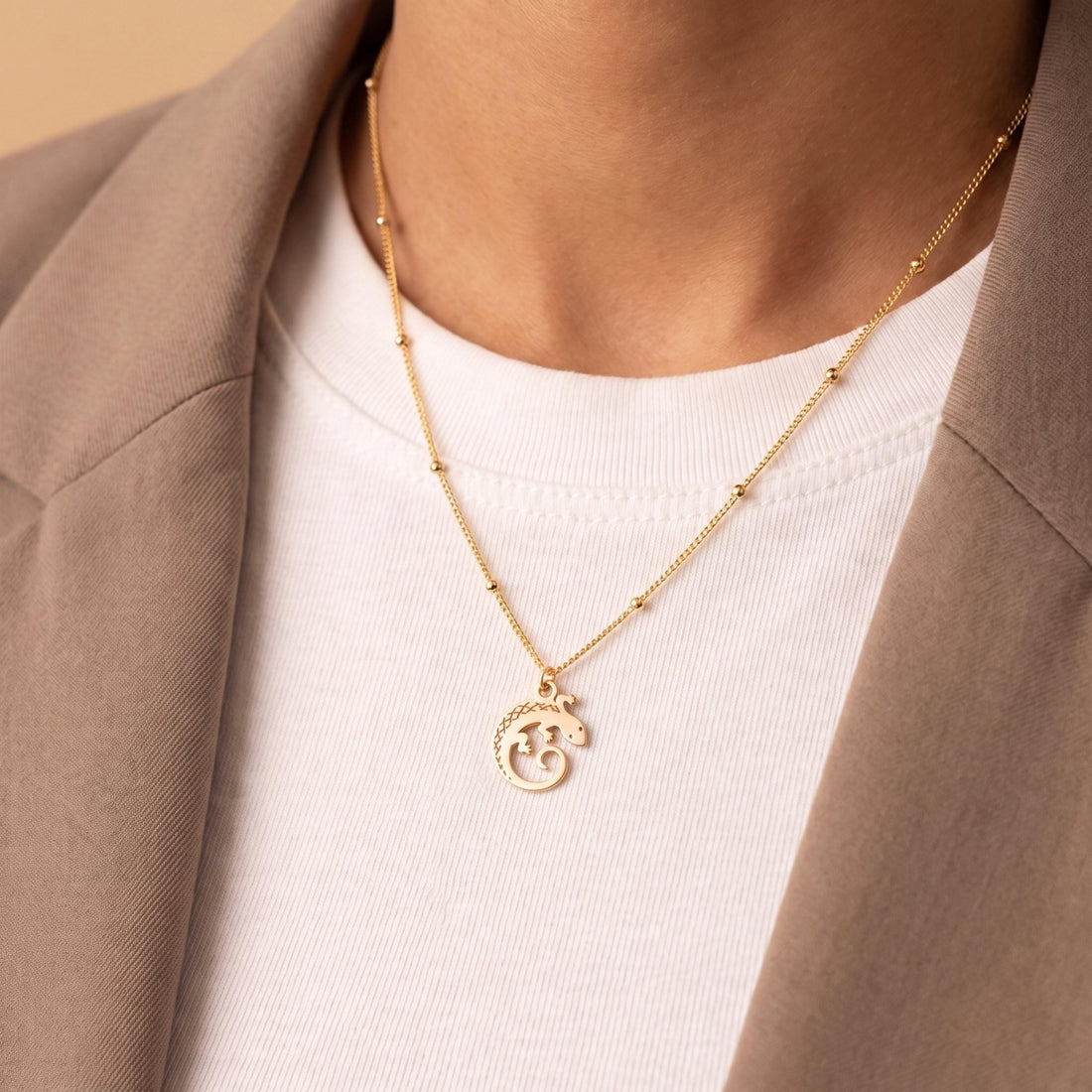 Curled Gecko Lizard Charm
