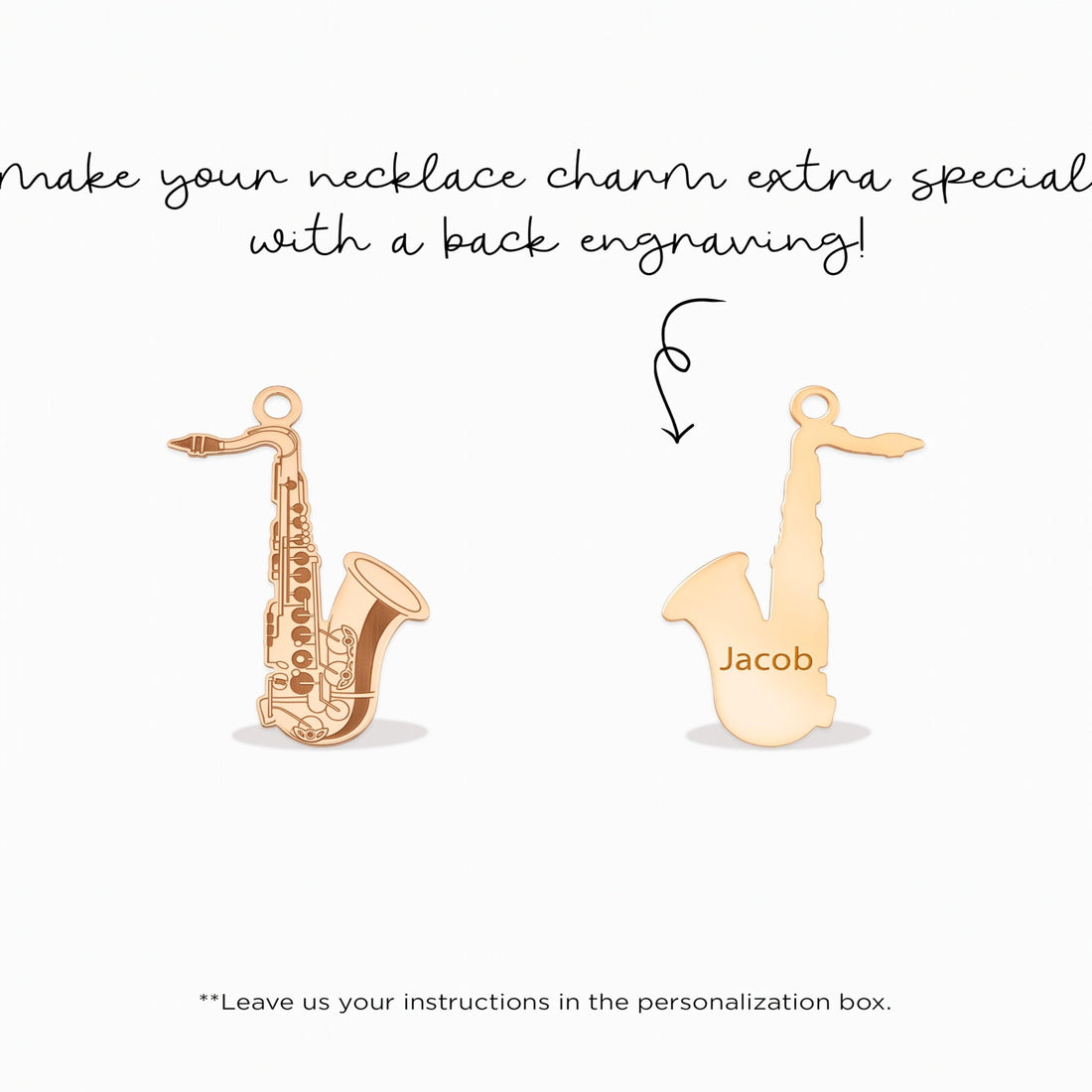 Saxophone Musician Necklace Charm