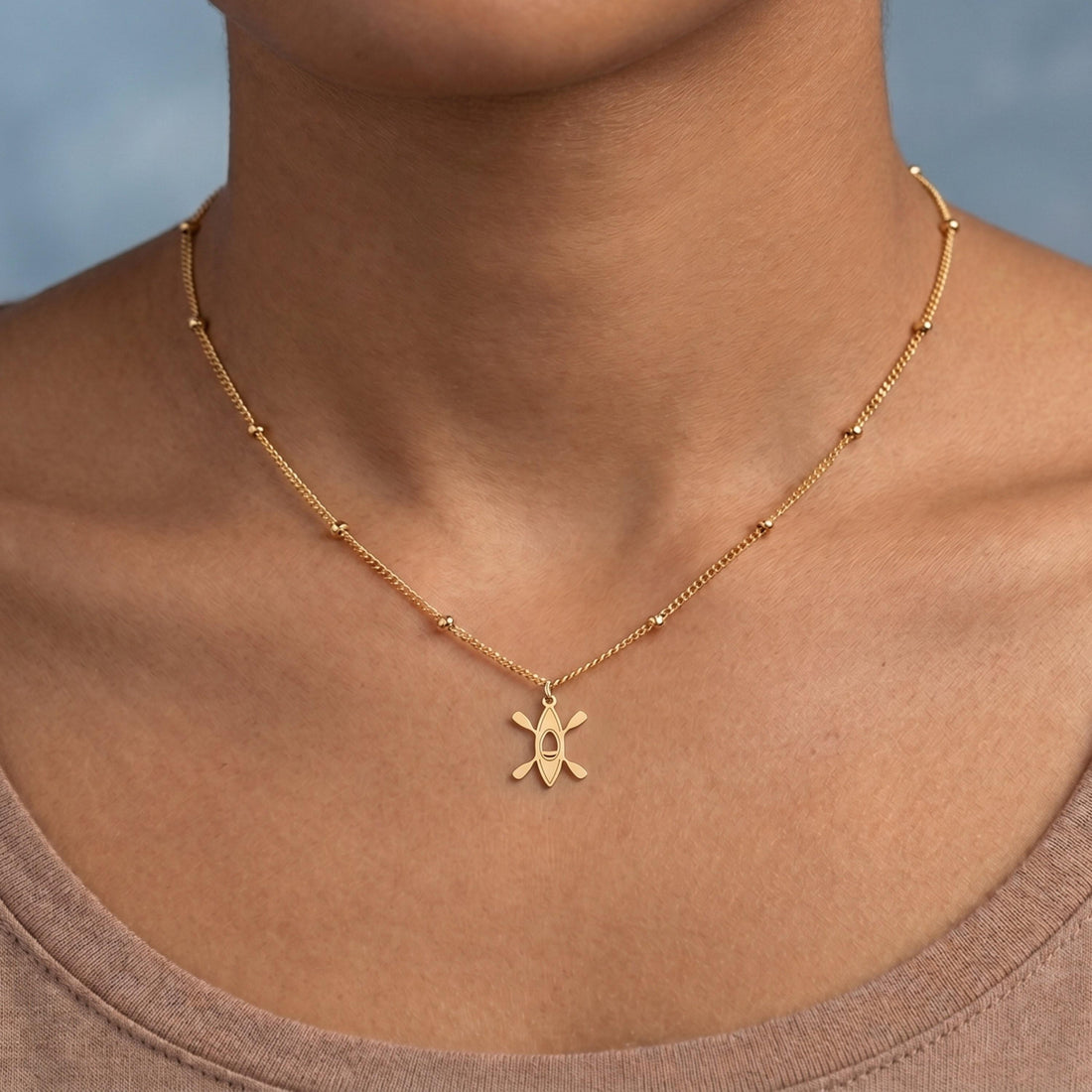 Kayak Paddles Charm Necklace