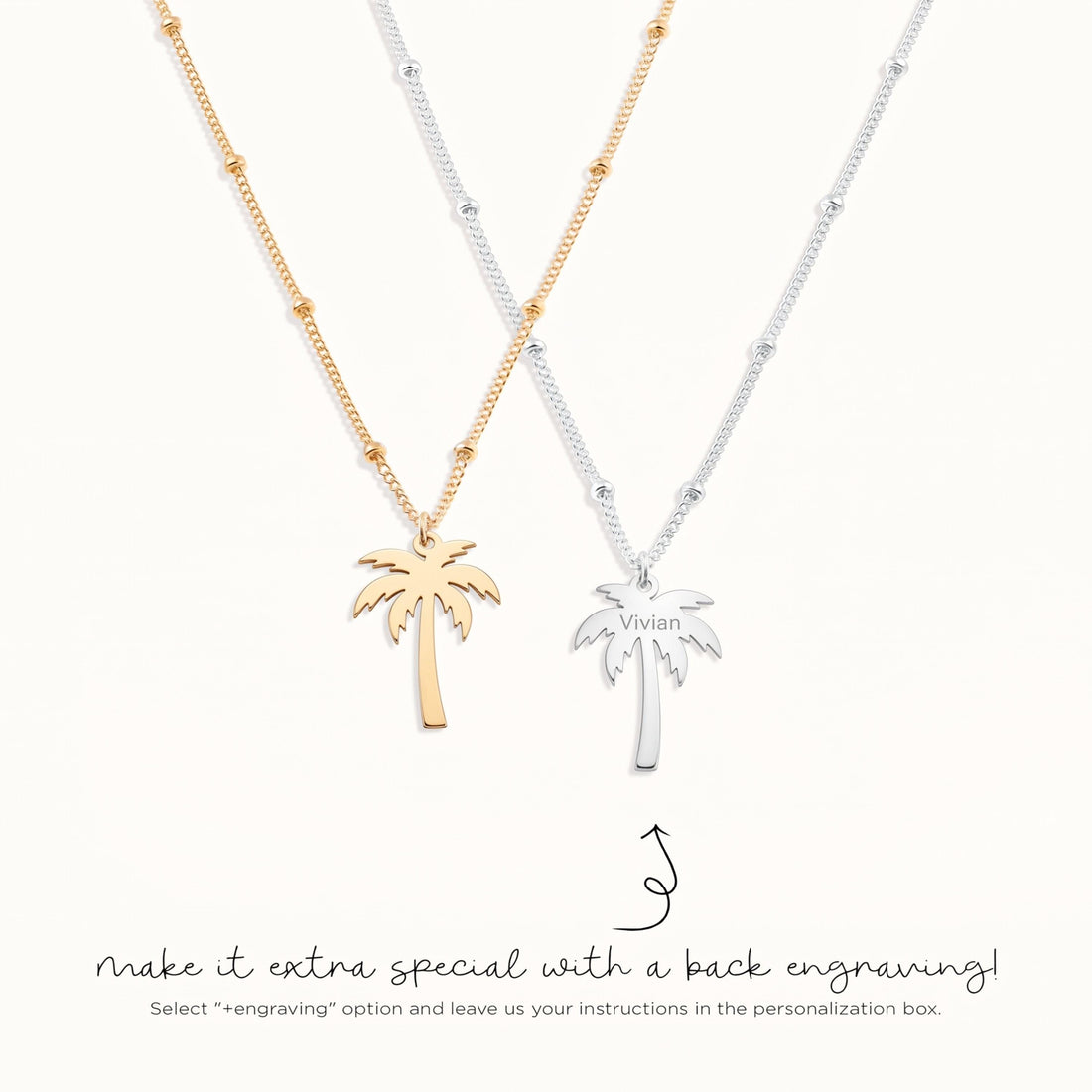 Palm Tree Beady Necklace