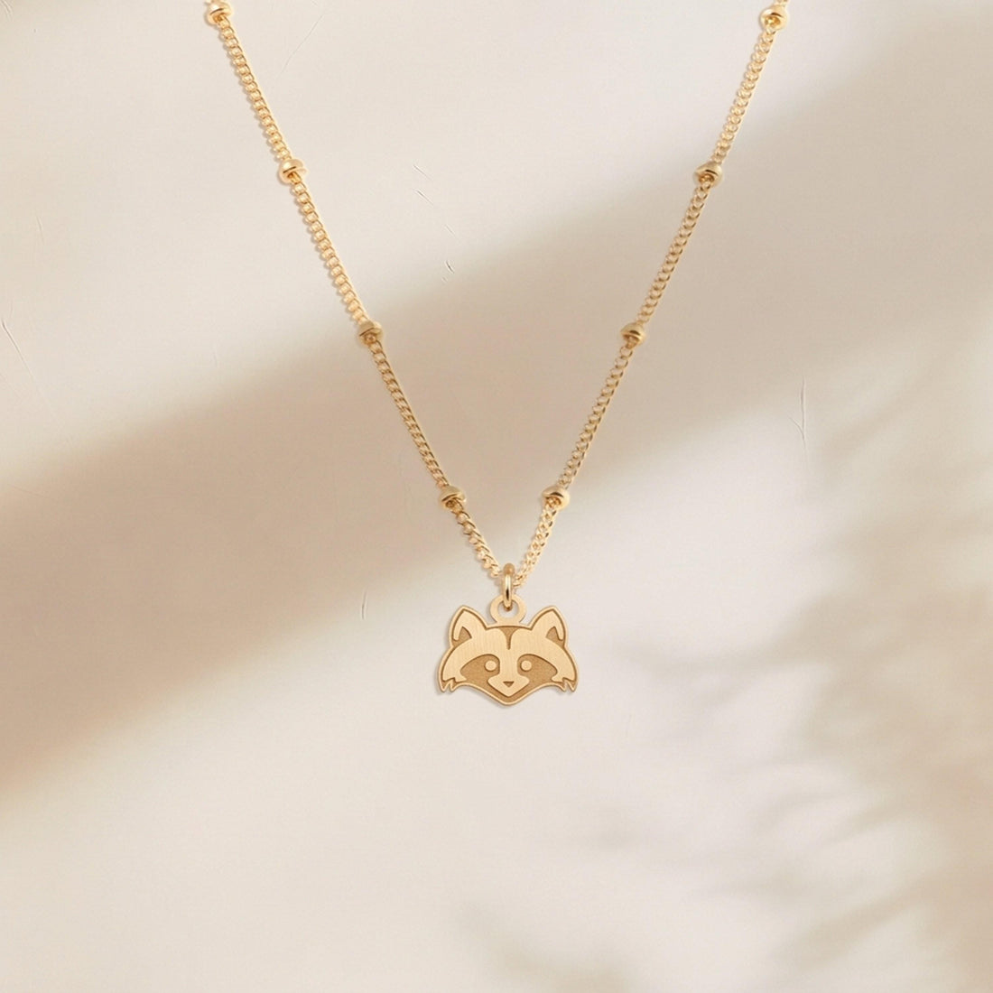 Raccoon Face Charm Necklace