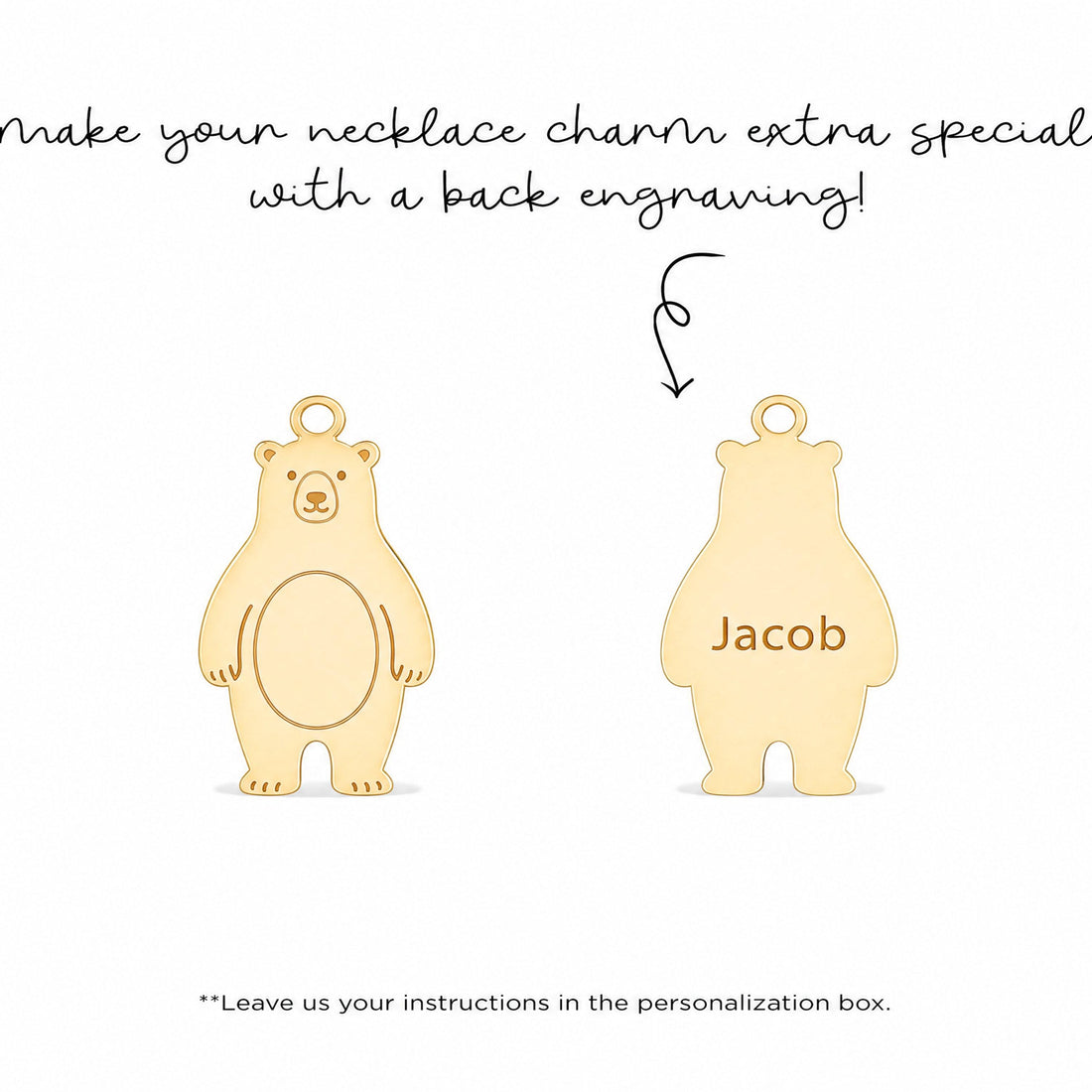 Standing Bear Necklace Charm