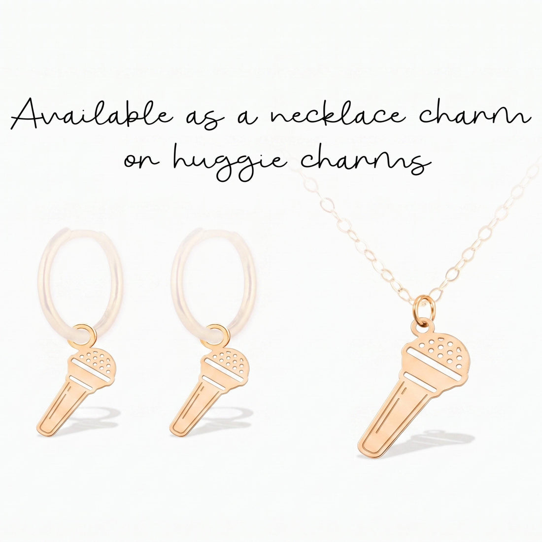 Dainty Microphone Necklace Charm