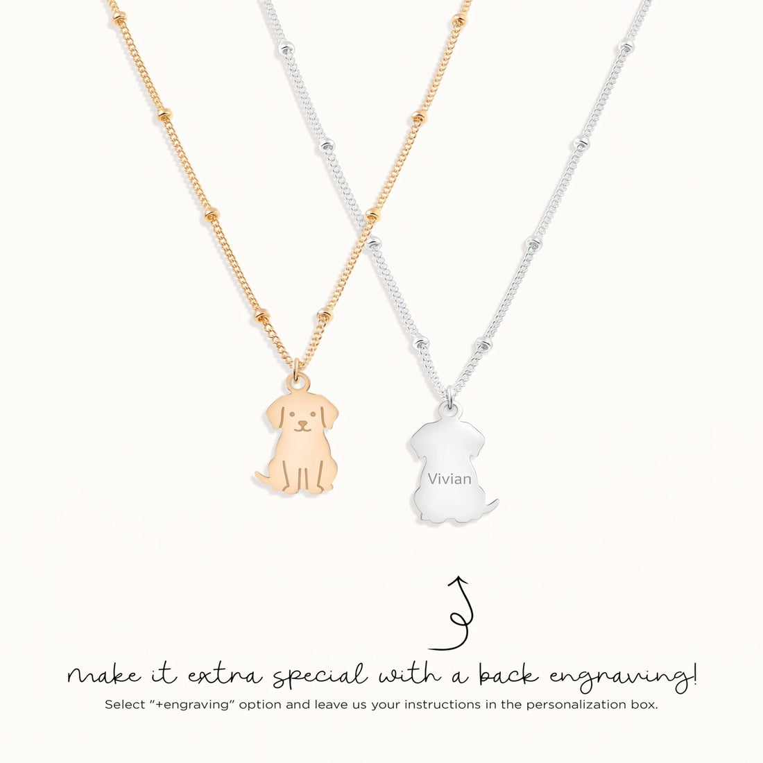 Sitting Puppy Beady Necklace