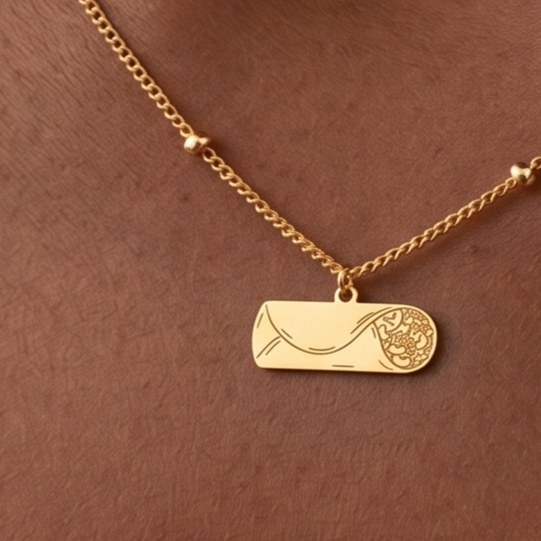 Burrito Wrap Charm Necklace