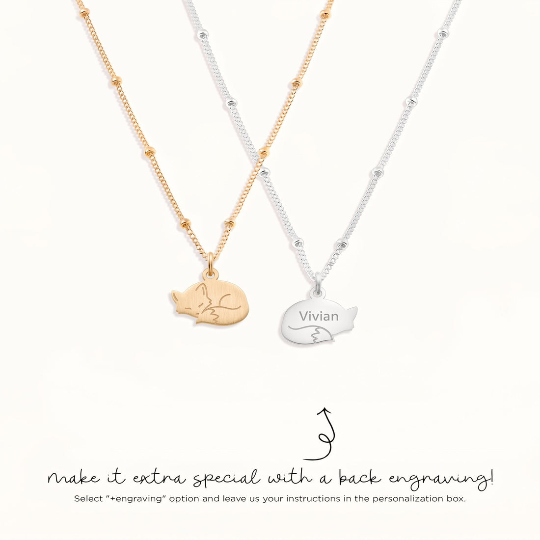 Sleeping Fox Beady Necklace