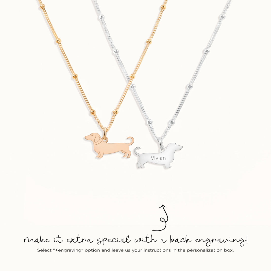 Dachshund Charm Beady Necklace