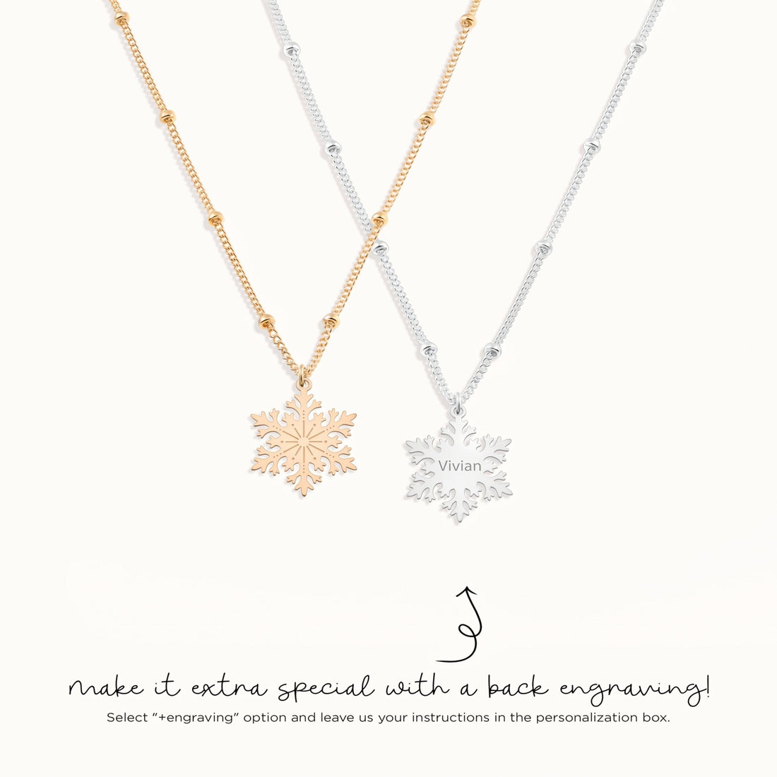Snowflake Charm Beady Necklace