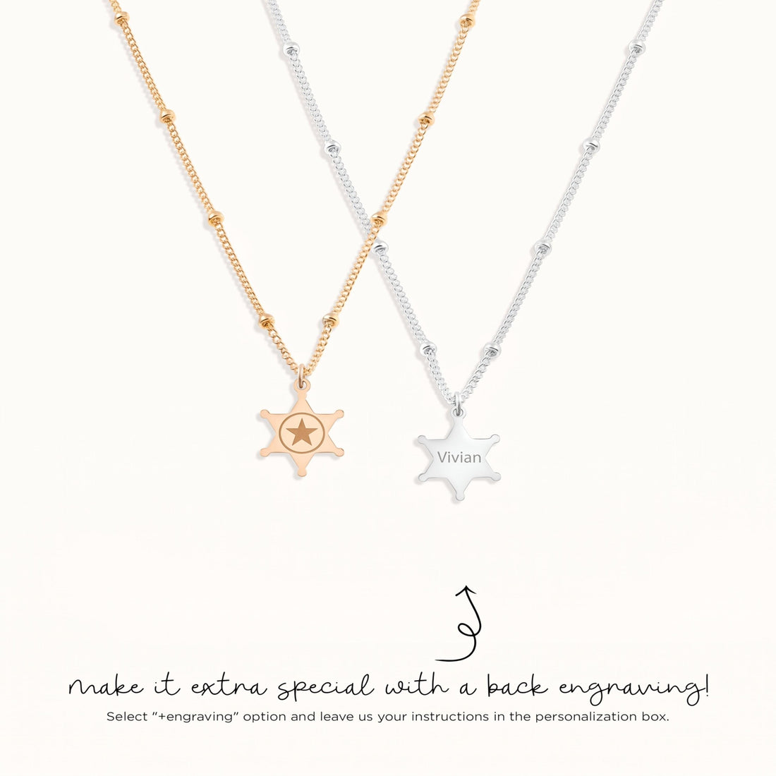 Sheriff Star Charm Necklace