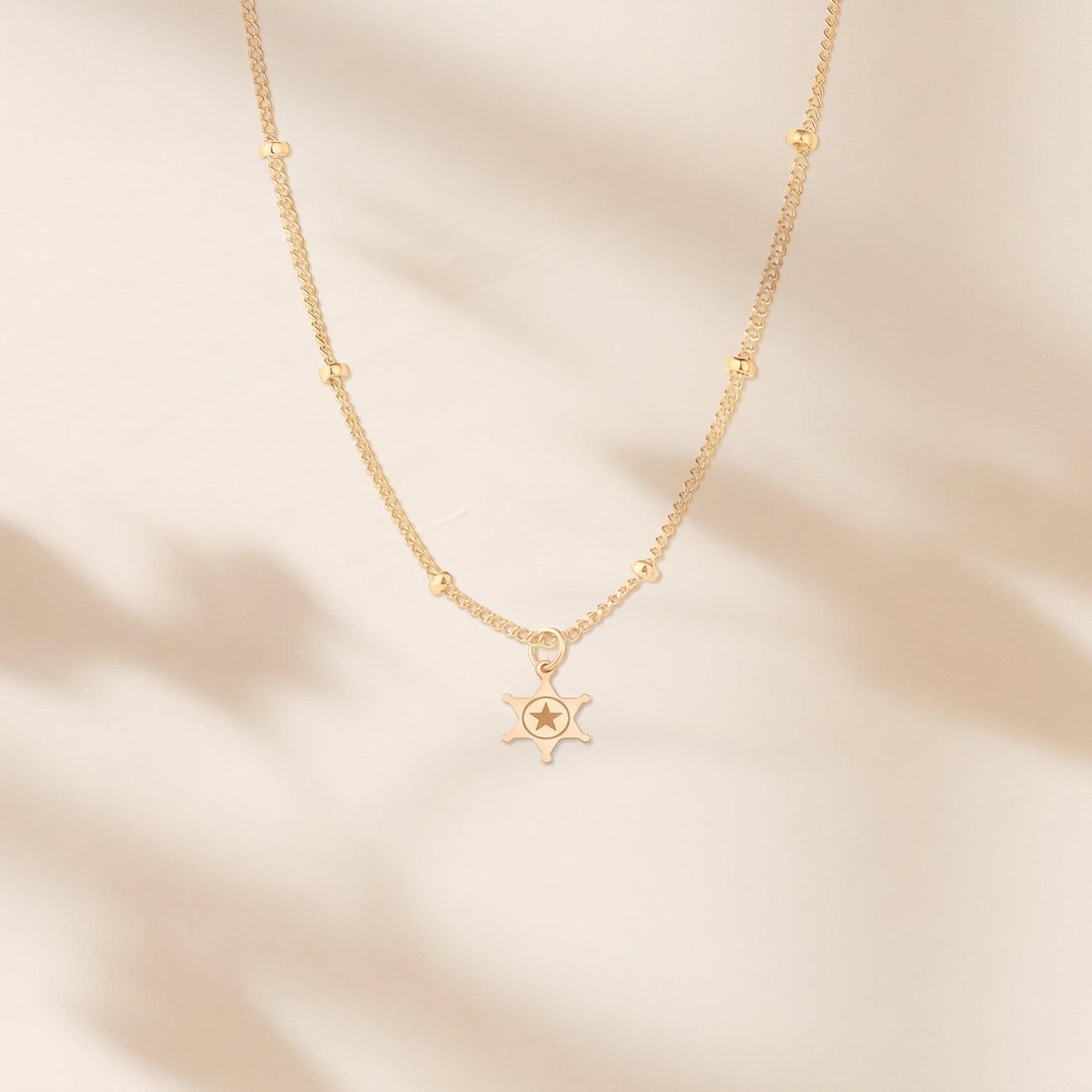 Sheriff Star Charm Necklace