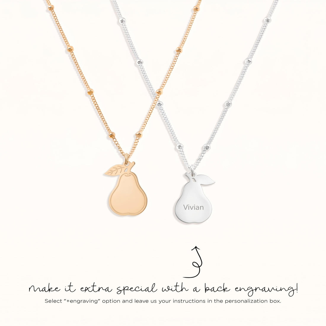 Pear Charm Beady Necklace