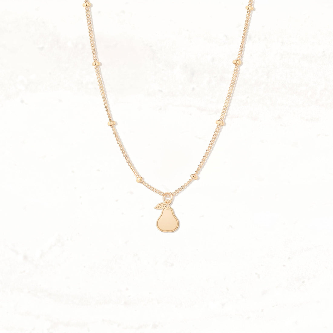 Pear Charm Beady Necklace
