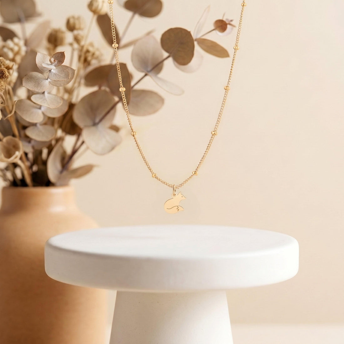 Sitting Fox Charm Necklace