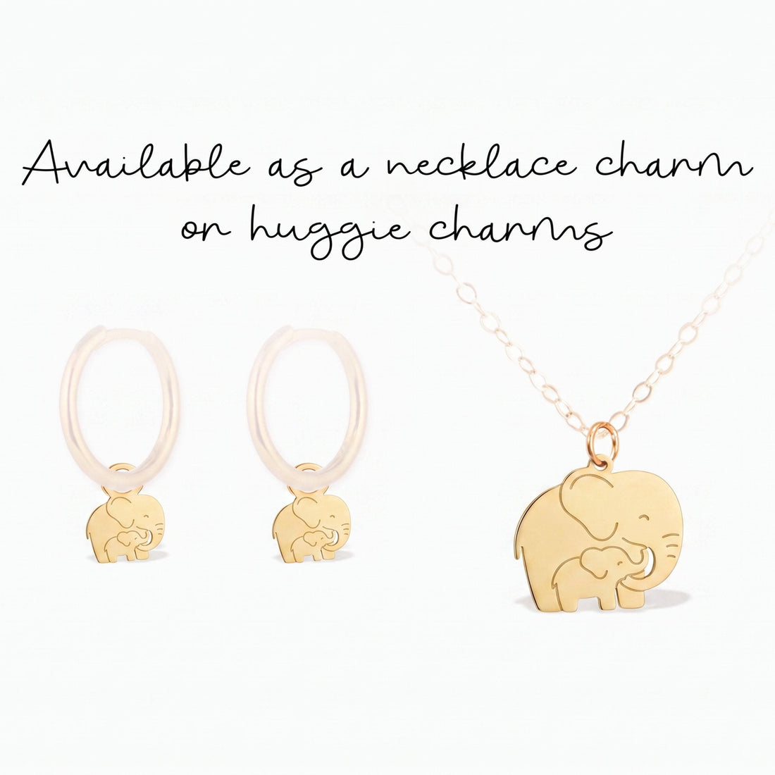 Elephant Mom Calf Charm