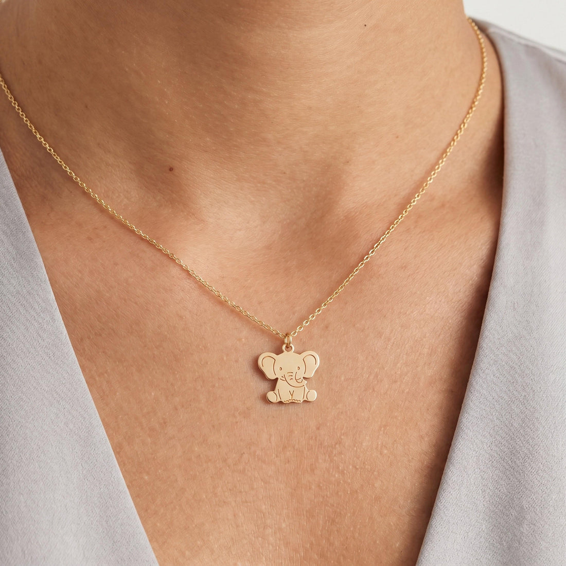 Baby Elephant Necklace Charm