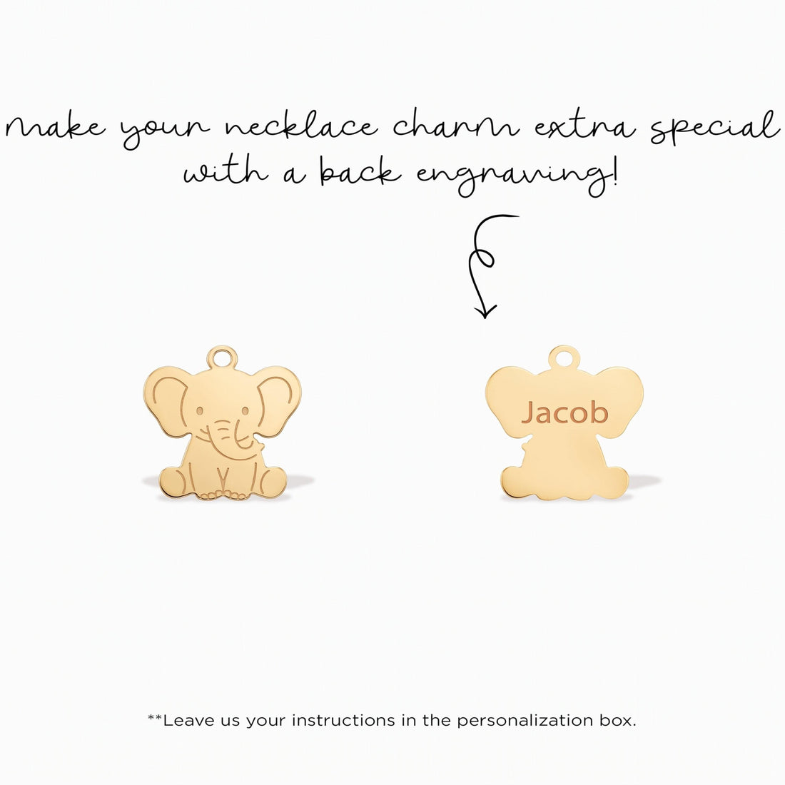 Baby Elephant Necklace Charm