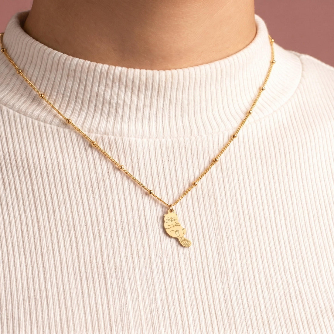 Happy Otter Beady Necklace