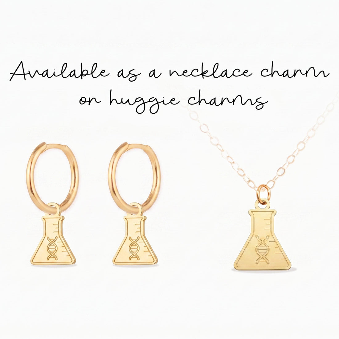 DNA Flask Necklace Charm