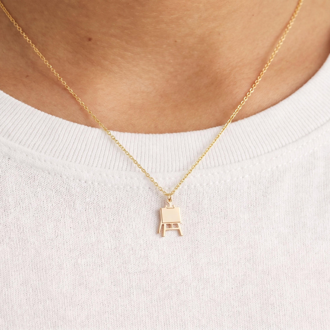Painter Easel Necklace Charm