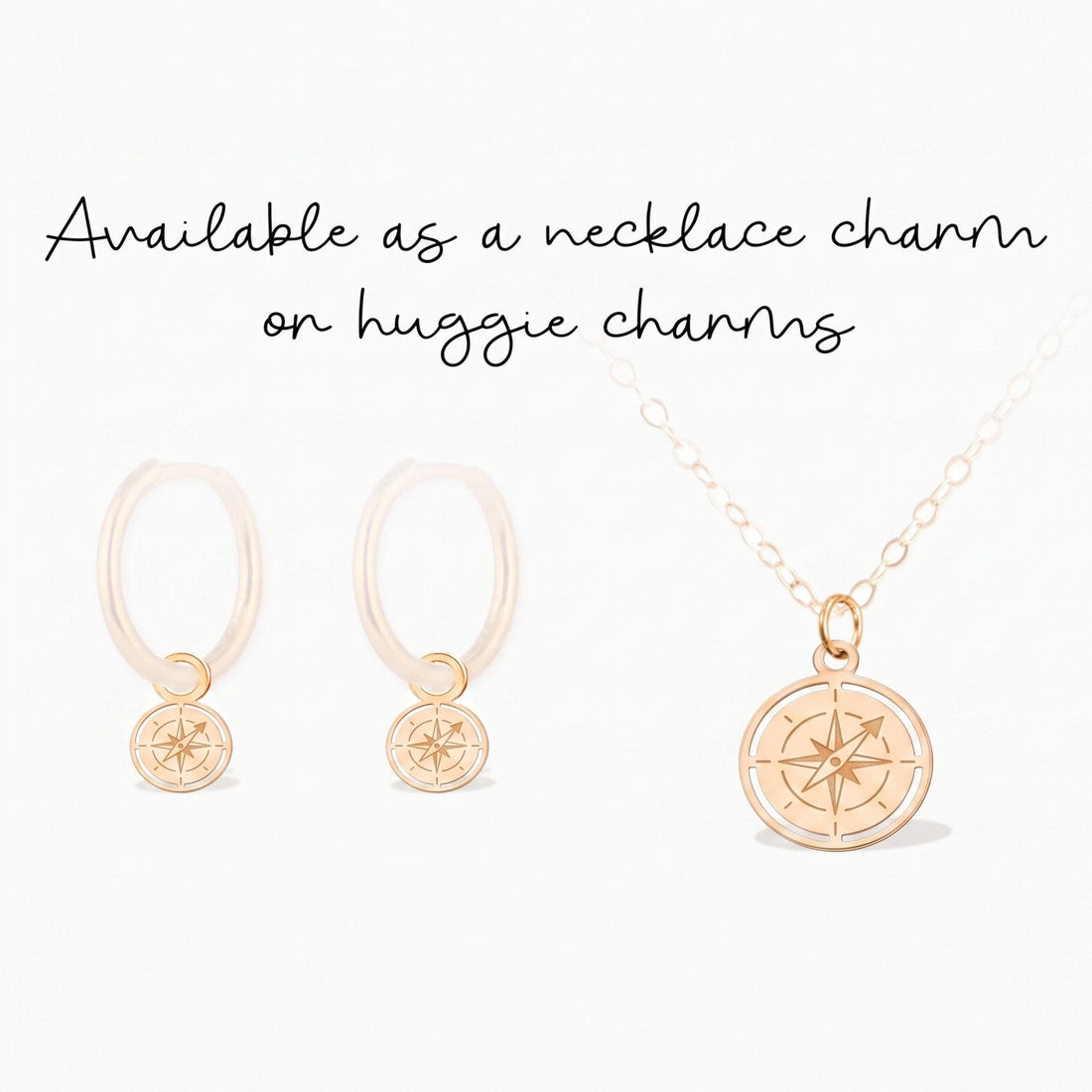 Compass Cutout Necklace Charm