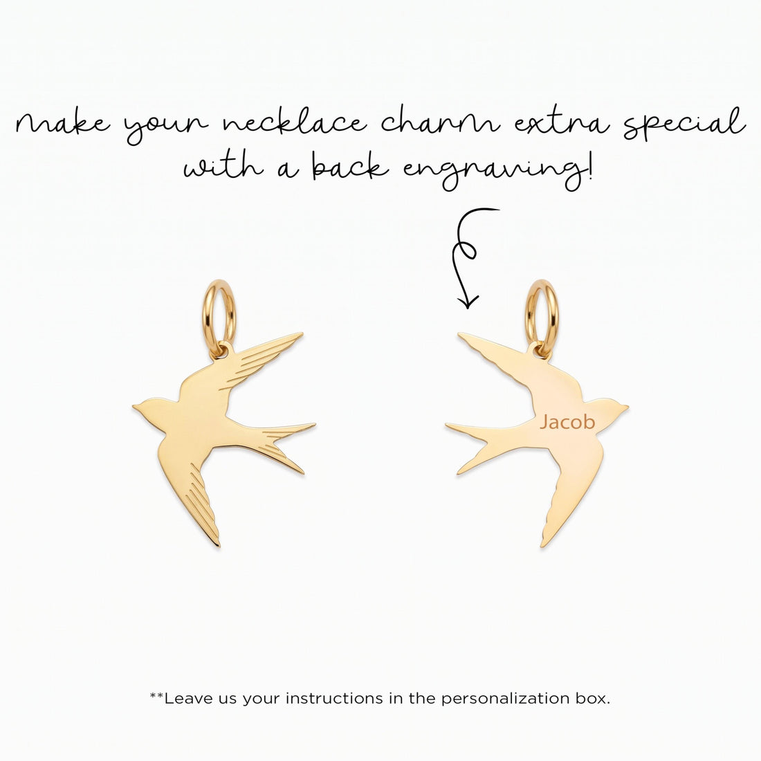 Flying Swallow Bird Charm