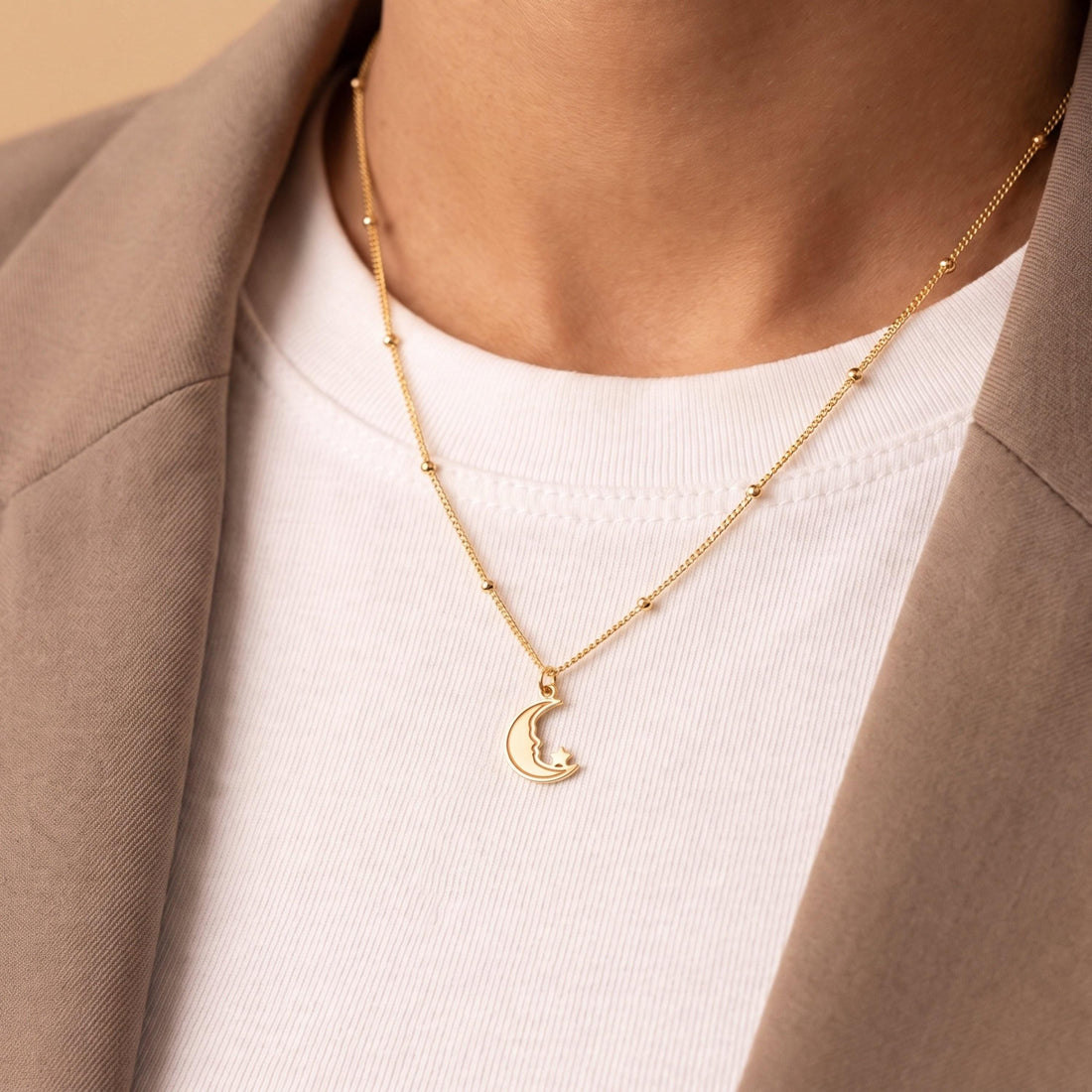 Crescent Moon Star Charm