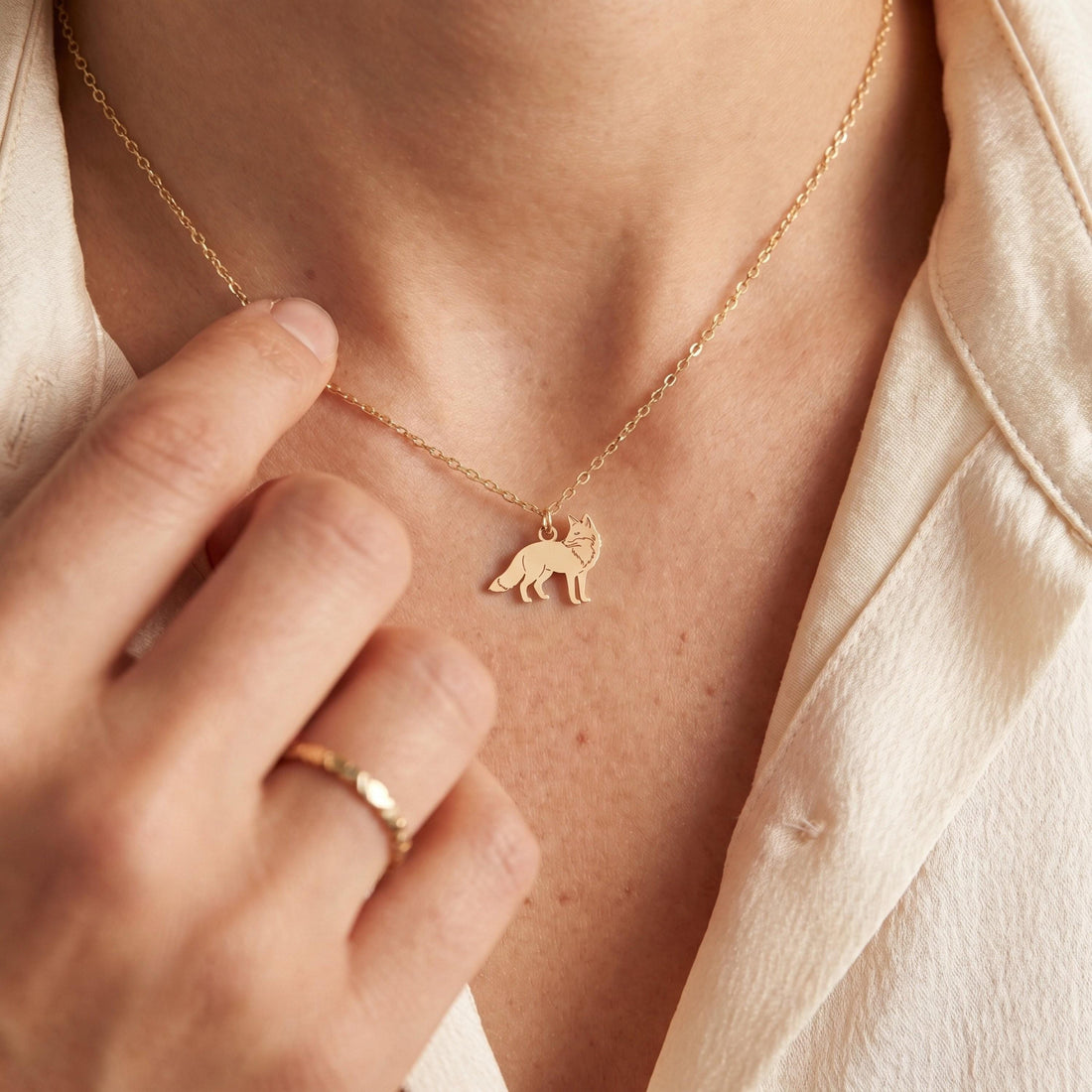Arctic Fox Necklace Charm
