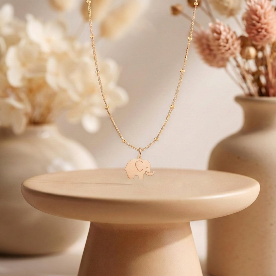Baby Elephant Charm Necklace