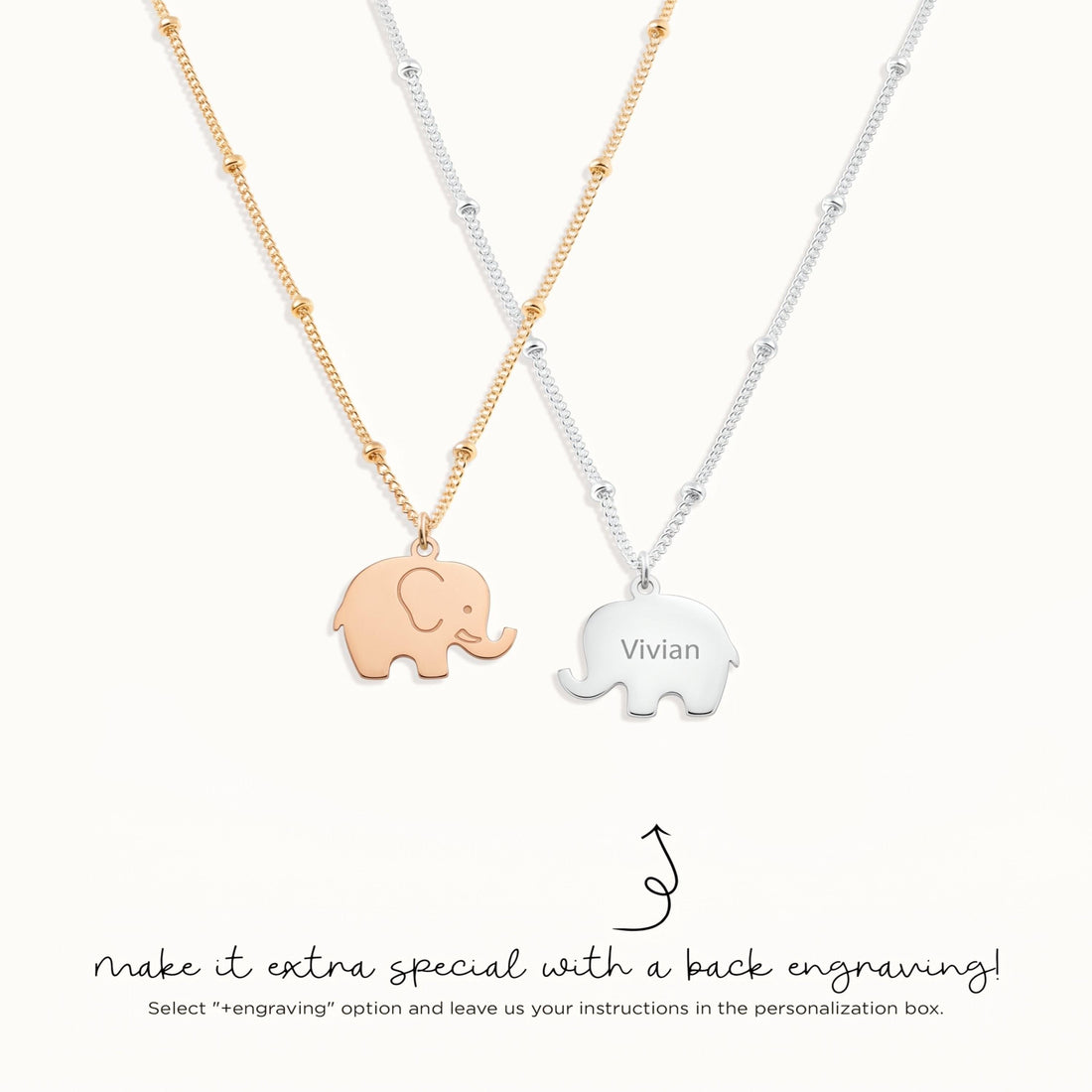 Baby Elephant Charm Necklace