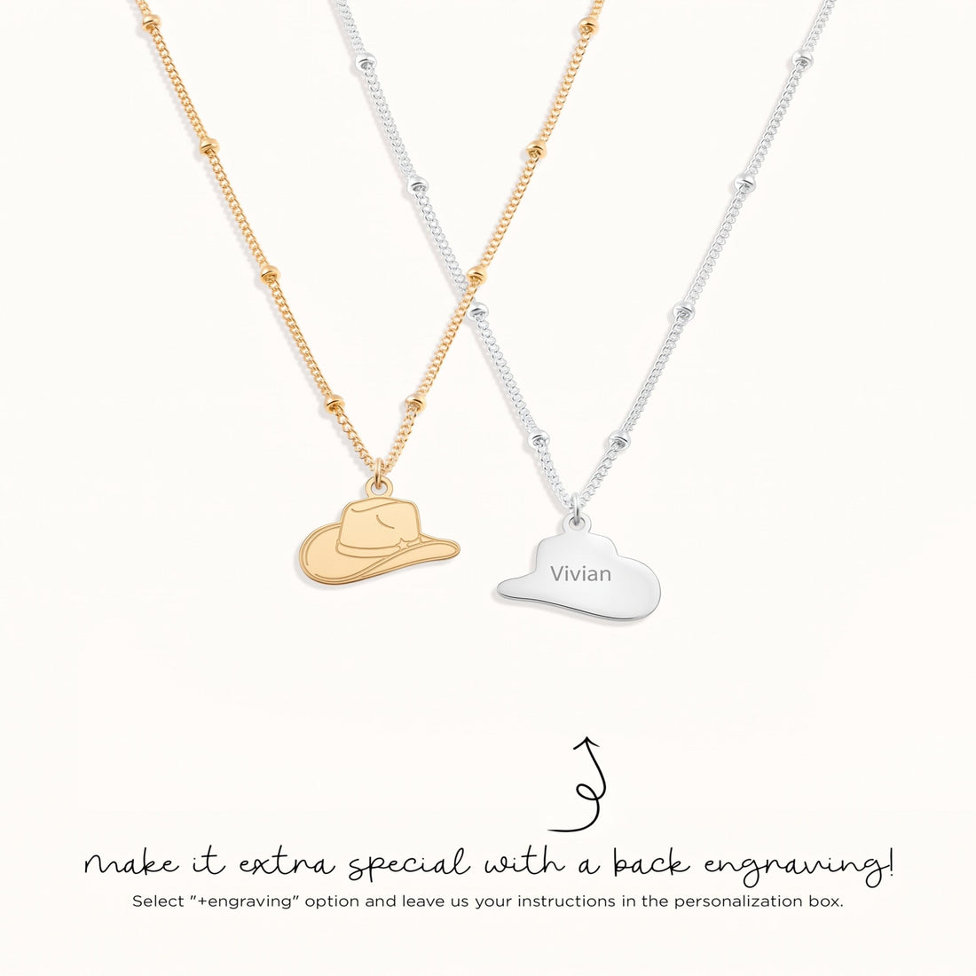 Cowboy Hat Charm Necklace