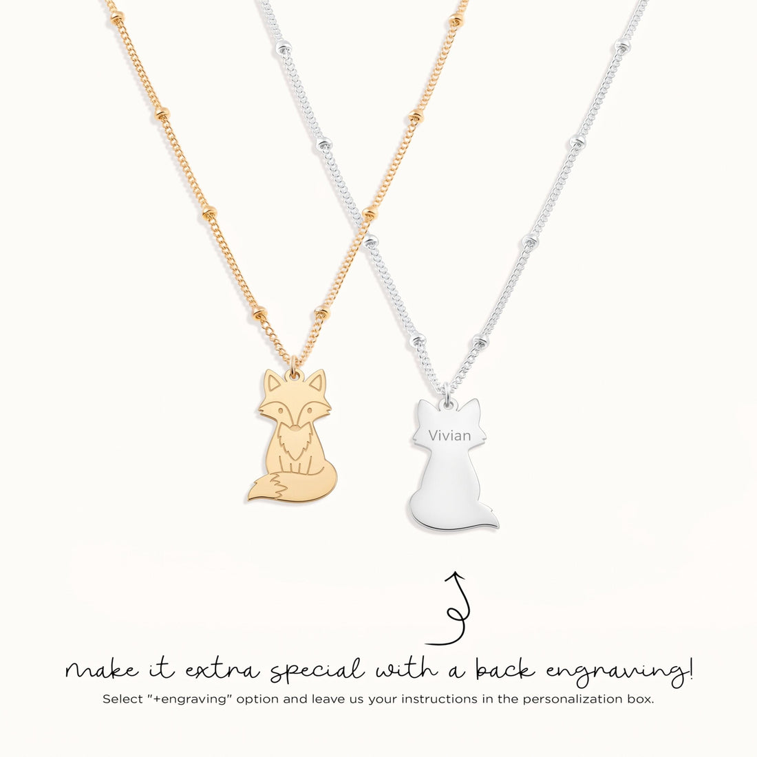 Sitting Fox Charm Necklace