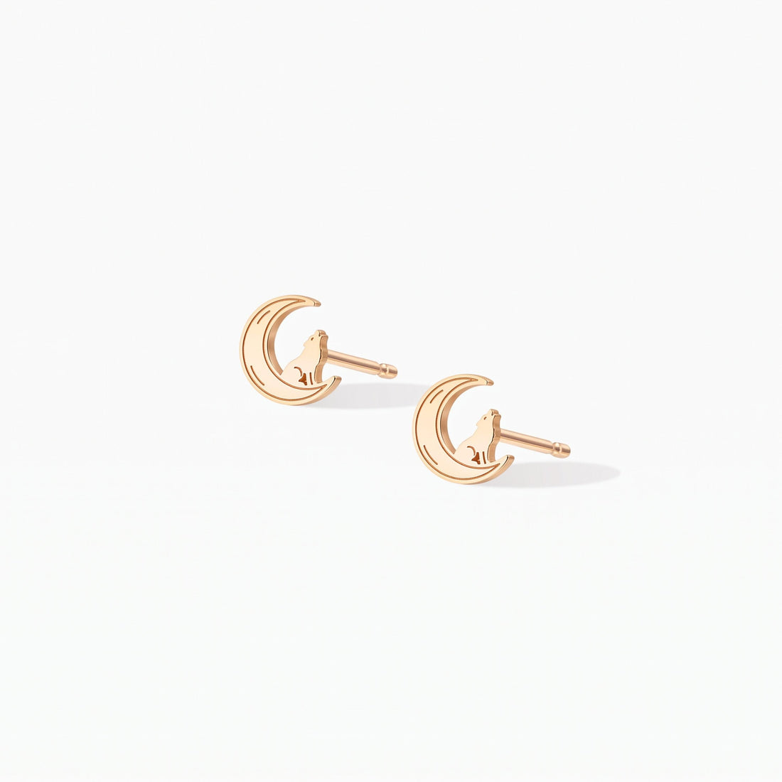 Howling Wolf Moon Stud Earrings
