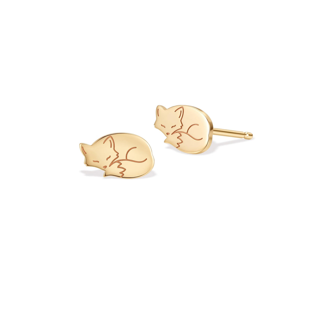 Sleeping Fox Stud Earrings