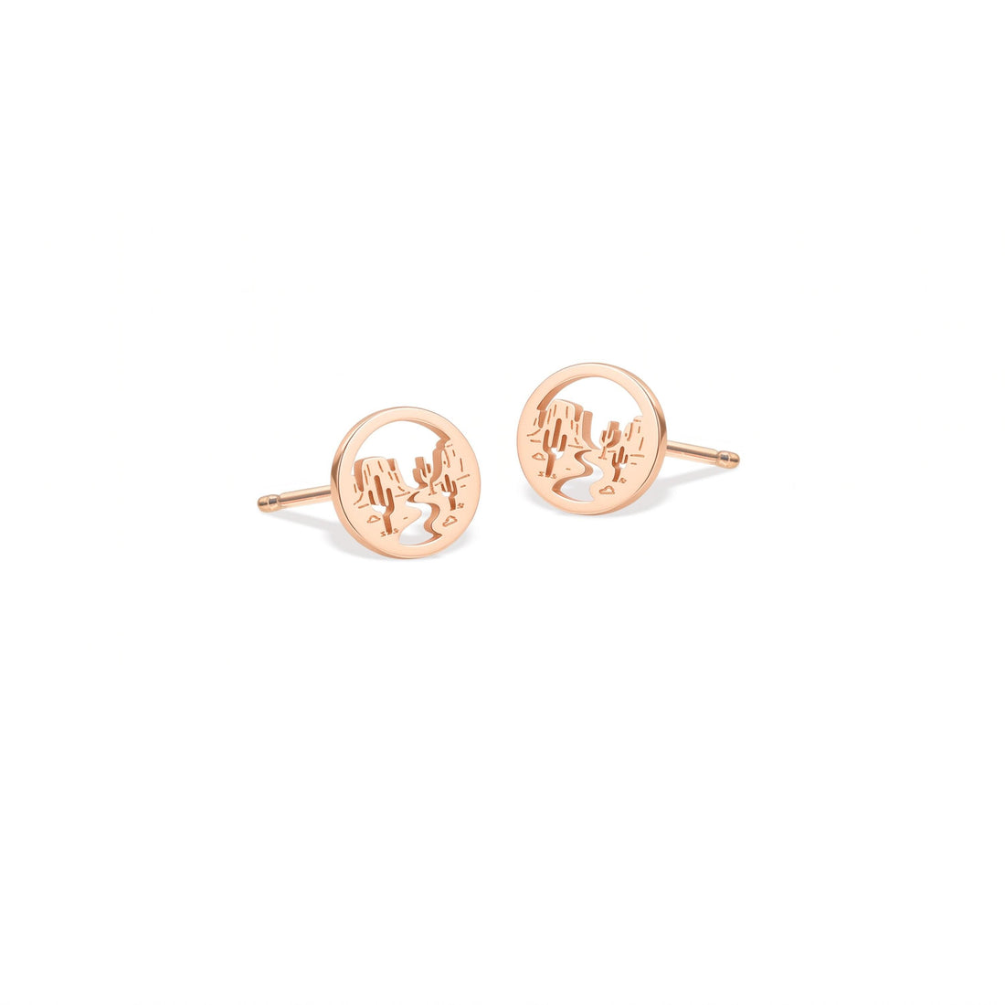 Desert Cactus Charm Stud Earrings