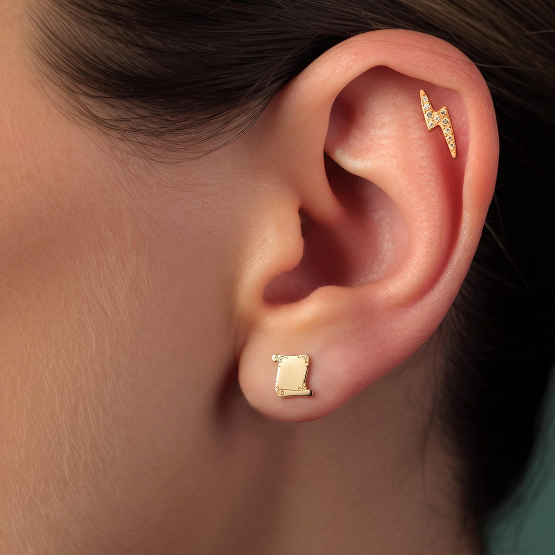 Paper Scroll Stud Earrings