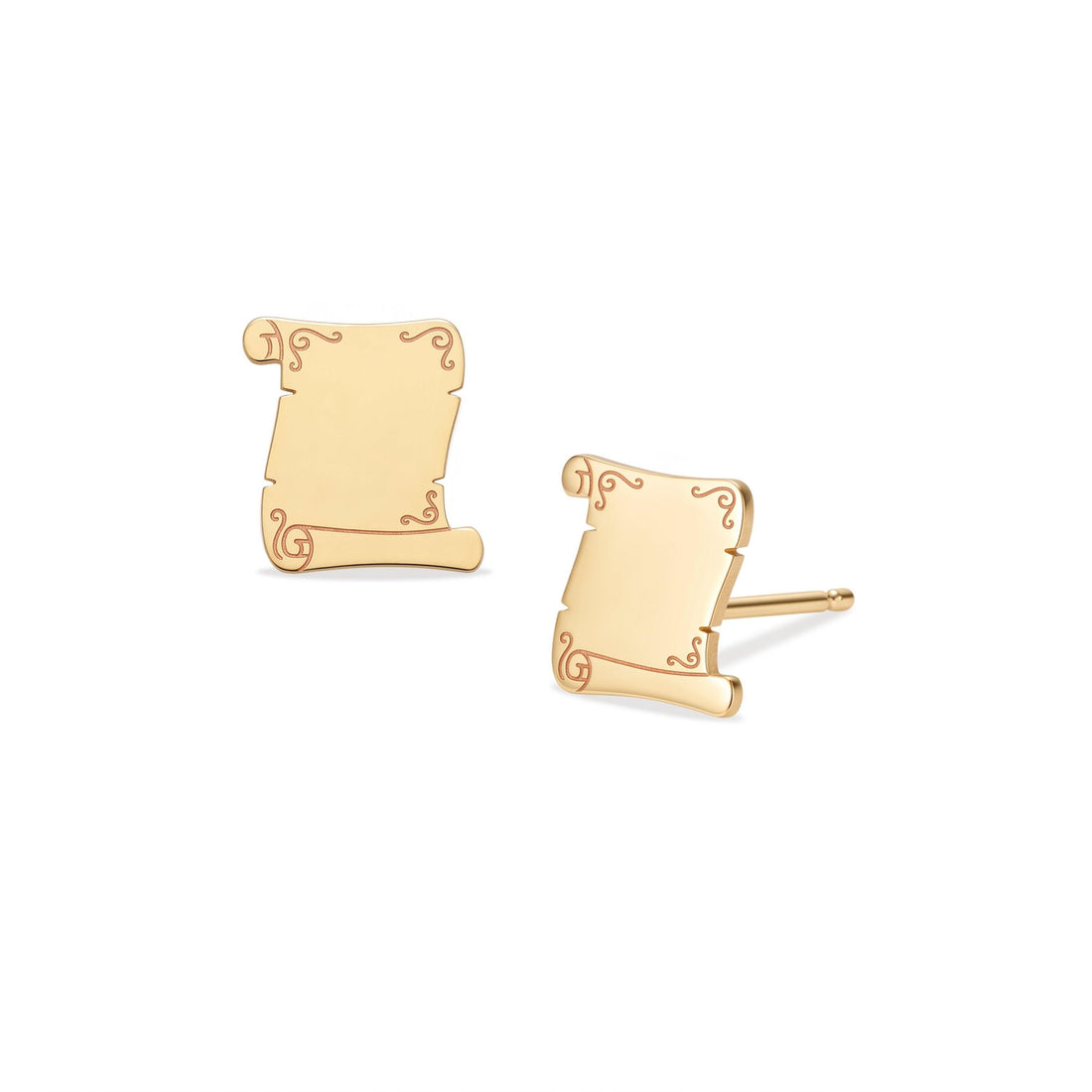 Paper Scroll Stud Earrings
